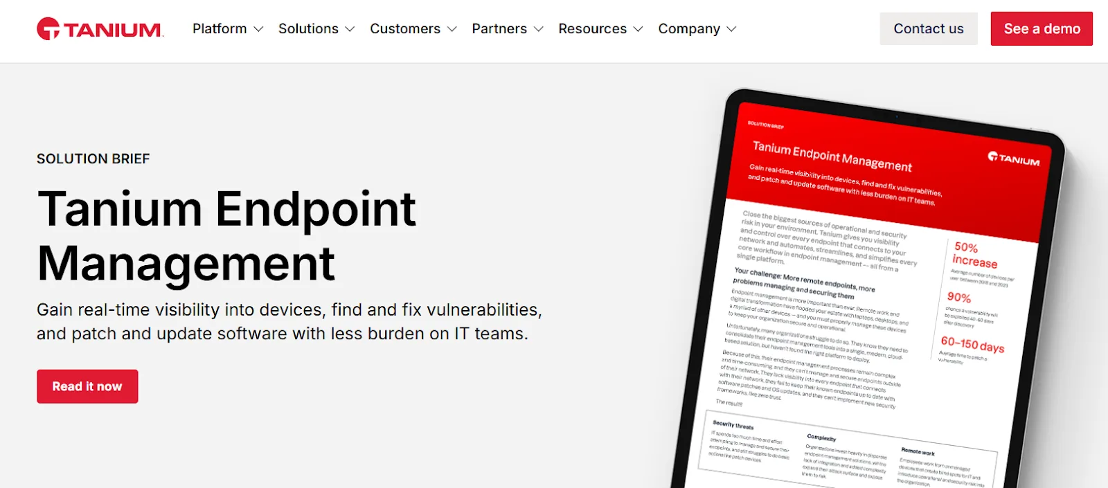 Tanium platform screenshot
