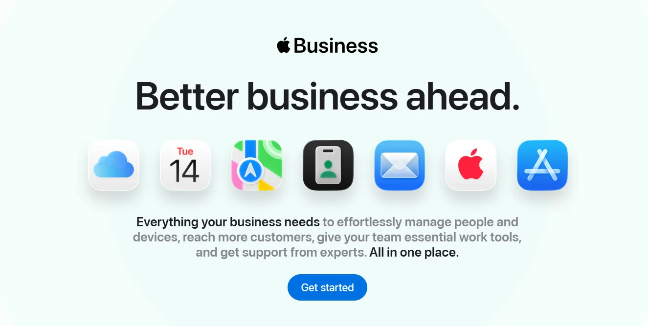 Apple Business dashboard