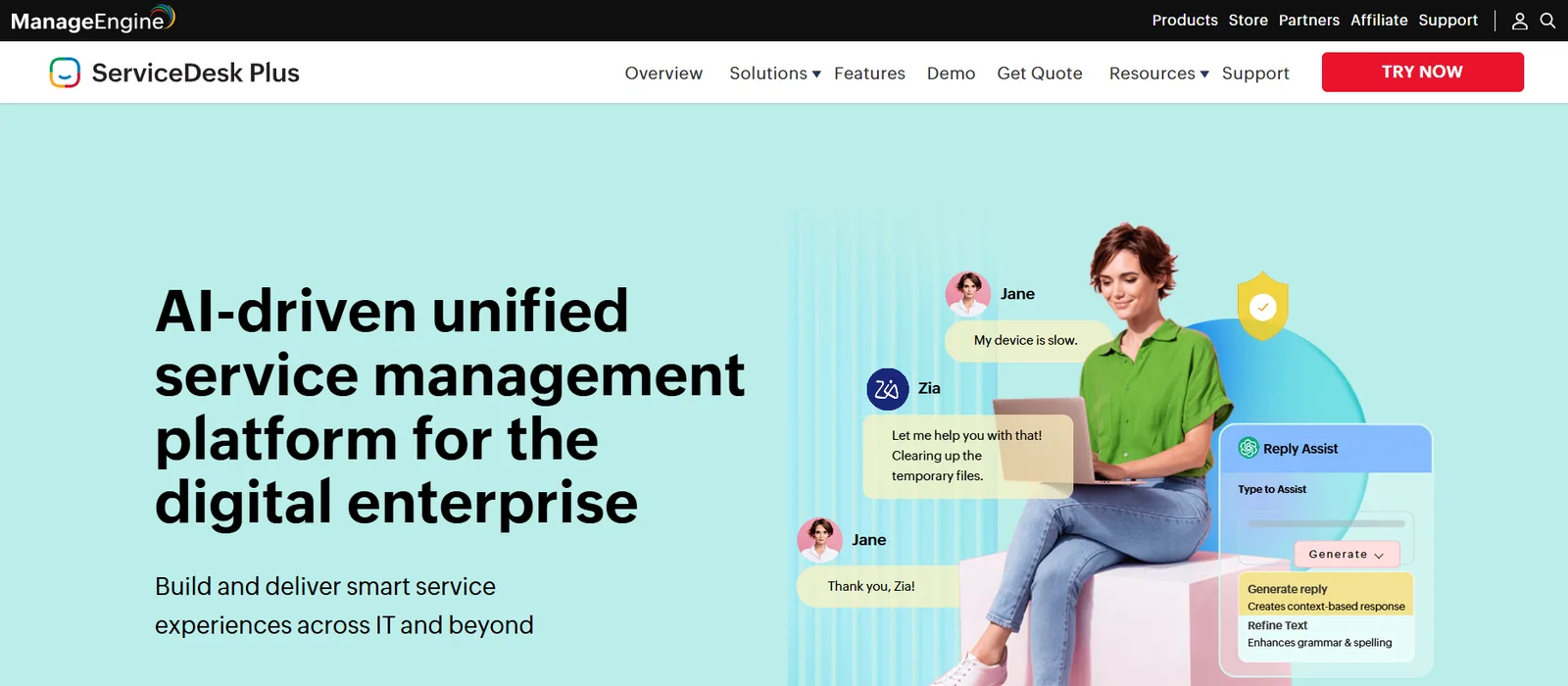 ManageEngine ServiceDesk Plus screenshot