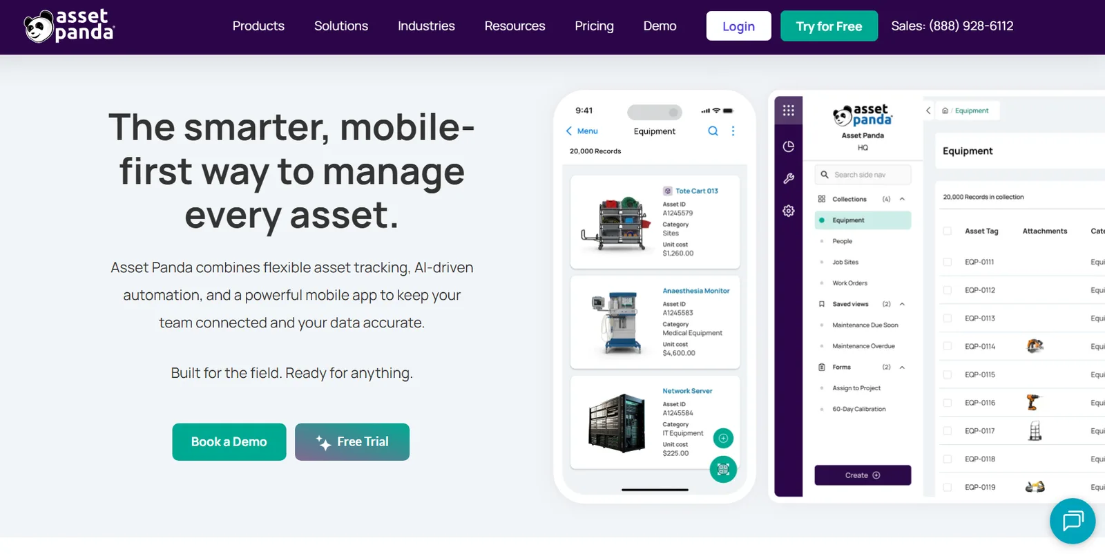 Asset Panda platform screenshot