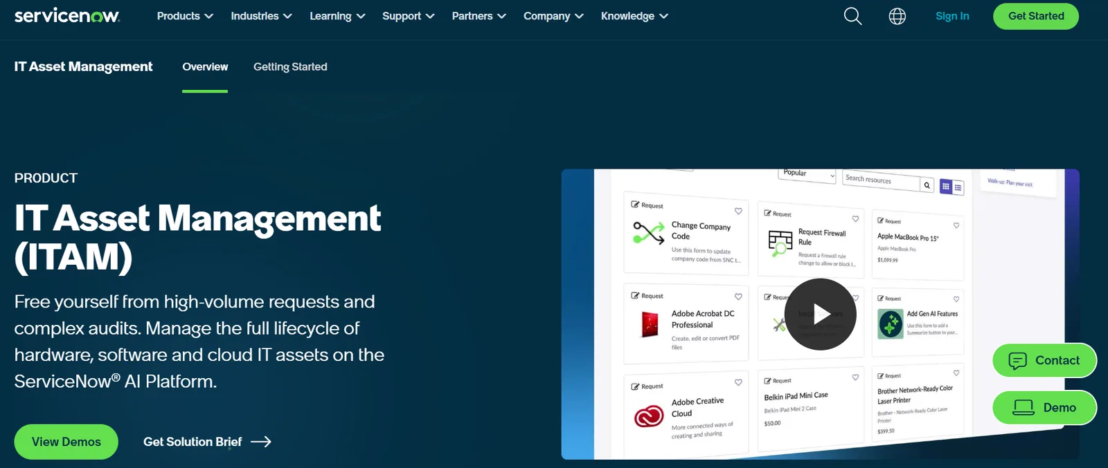 ServiceNow ITAM screenshot
