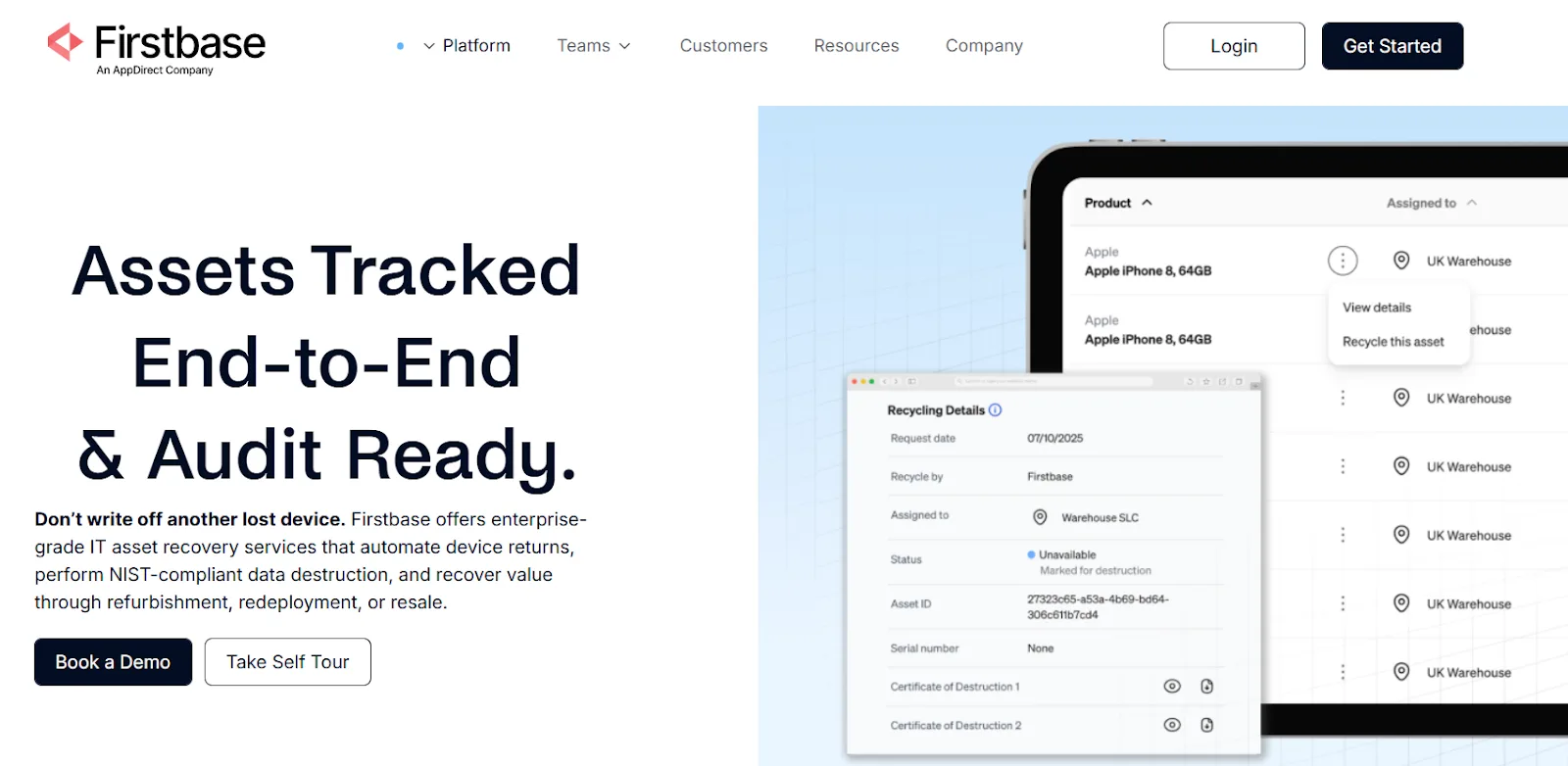 Firstbase platform screenshot