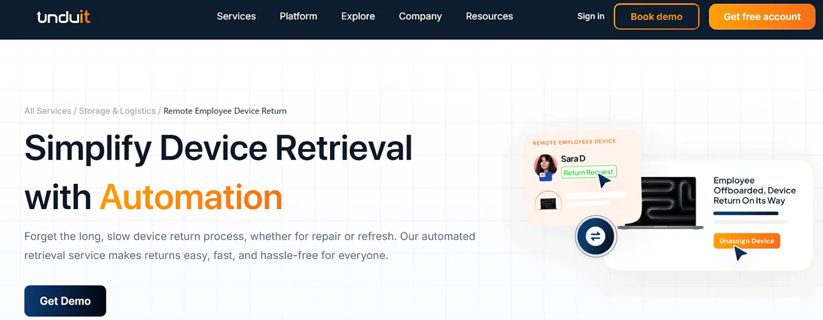 Unduit platform screenshot